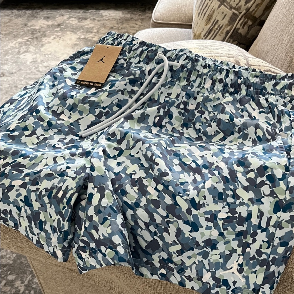 Jordan Men's Athletic Camo Shorts - Blue and Gray